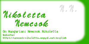 nikoletta nemcsok business card
